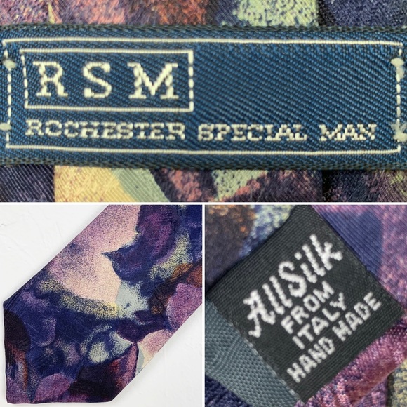 RSM ROCHESTER SPECIAL MAN Made In Italy Silk Scarf - Picture 5 of 5